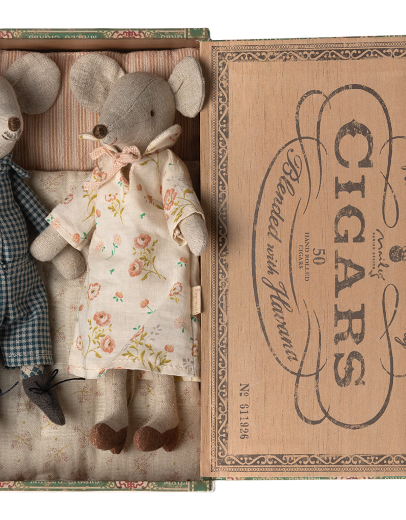 Maileg Maileg Grandma and Grandpa Mice in Cigarbox