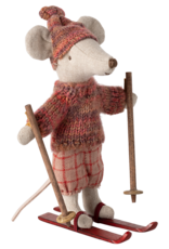 Maileg Maileg Winter Mouse with Ski Set Big Sister Rose