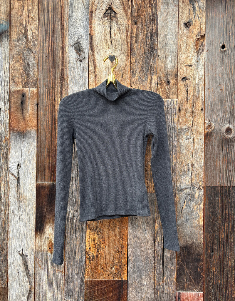 Perfect White Tee Noelle Sweater Rib Turtle Neck Charcoal