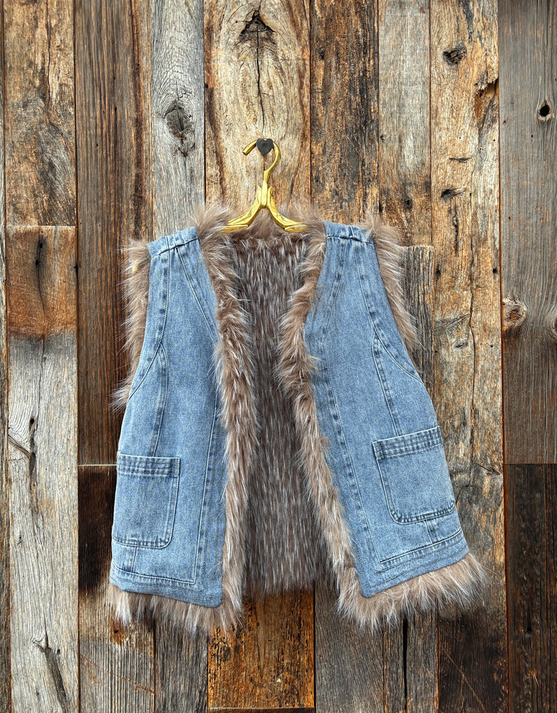 Dylan Dylan Montana Fur & Denim Vest