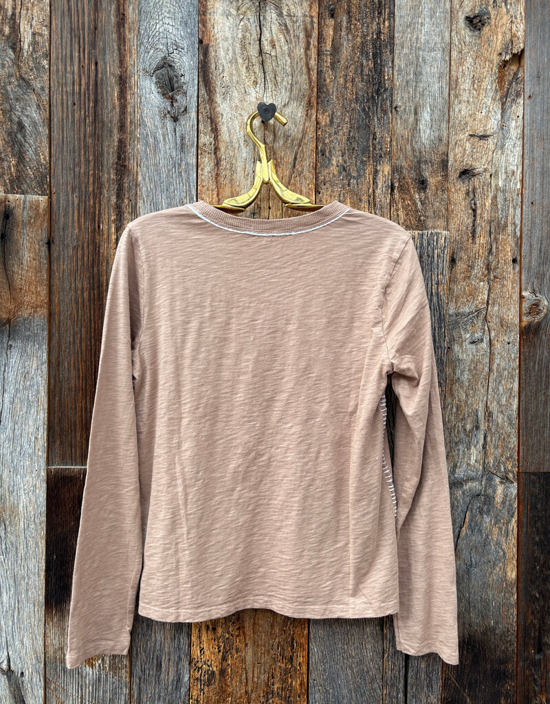 Dylan Dylan Blanket Stitch Classic Tee Light Brown