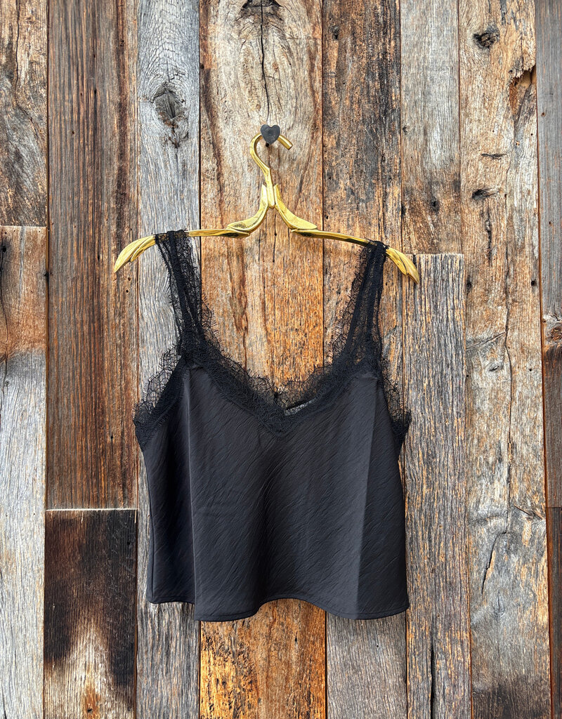 Z Supply Z Supply Uma Lace Satin Cami Black