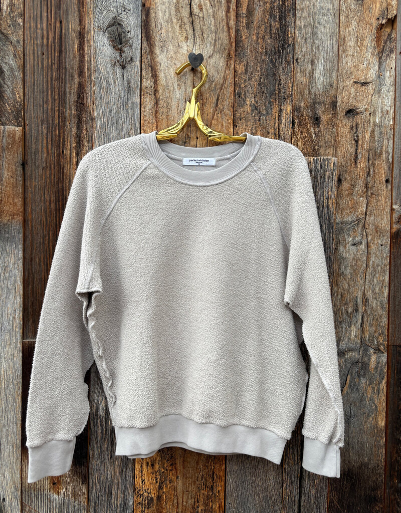 Perfect White Tee Ziggy Fleece L/S  Crew Sweatshirt Silver