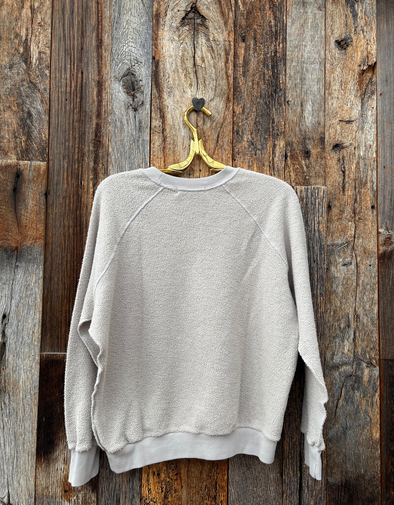 Perfect White Tee Ziggy Fleece L/S  Crew Sweatshirt Silver