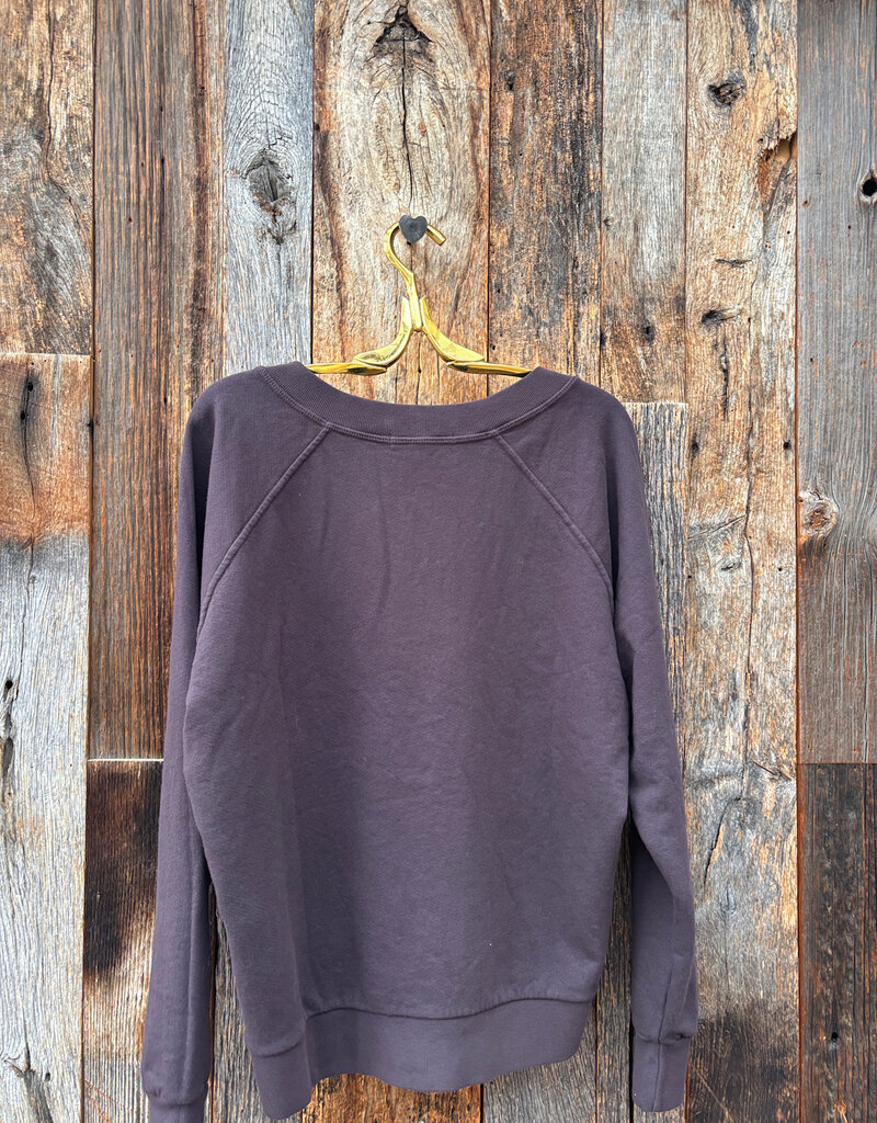 Perfect White Tee Terry V-Neck Sweatshirt Cocoa Powder