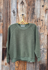 Perfect White Tee Ziggy Fleece L/S  Crew Sweatshirt Fern Green