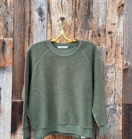 Perfect White Tee Ziggy Fleece L/S  Crew Sweatshirt Fern Green