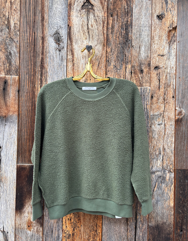 Perfect White Tee Ziggy Fleece L/S  Crew Sweatshirt Fern Green