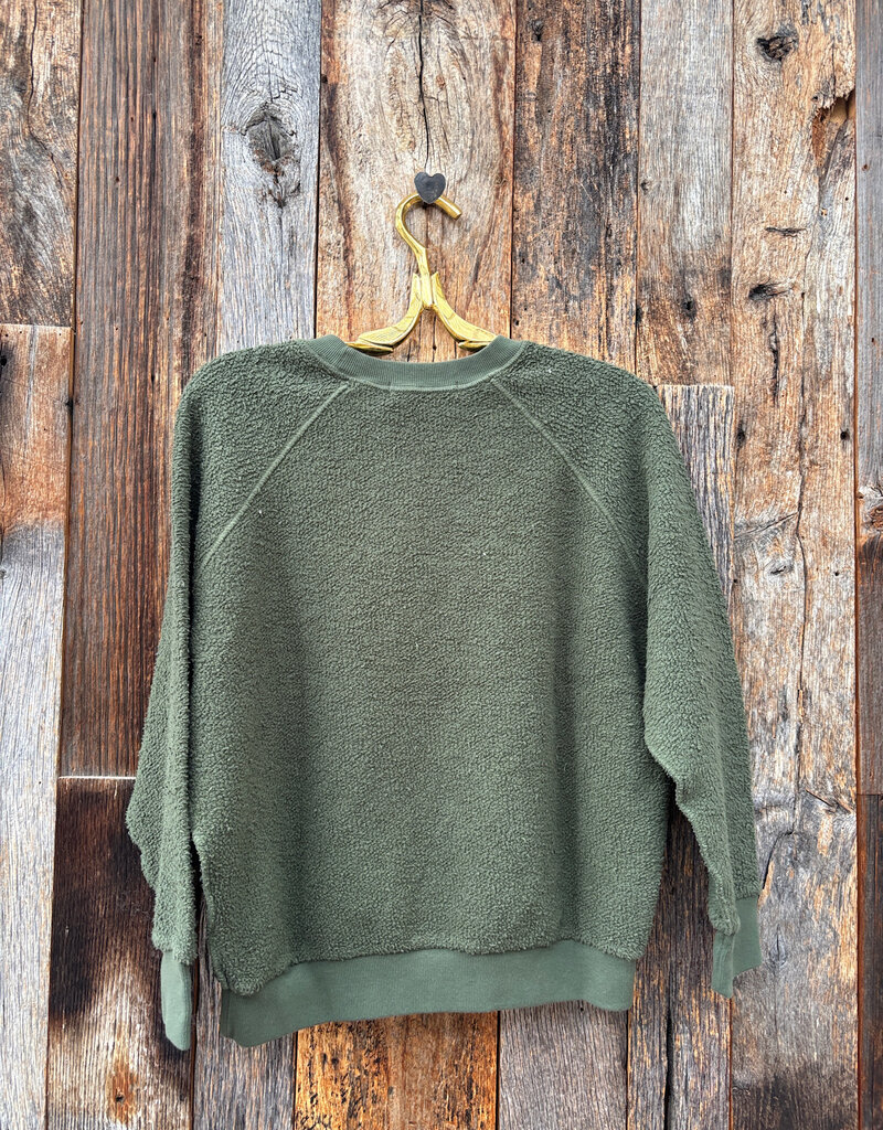 Perfect White Tee Ziggy Fleece L/S  Crew Sweatshirt Fern Green