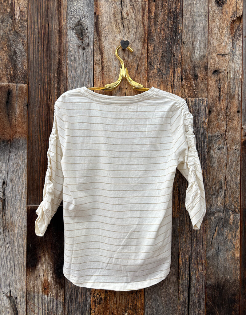 Dylan Dylan Julia Stripe Knit White/Gold