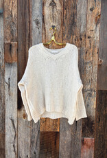 Milio Milano Milio Milano Fuzzy Knit L/S V-Neck Sweater Cream