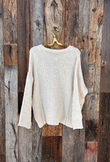Milio Milano Milio Milano Fuzzy Knit L/S V-Neck Sweater Cream
