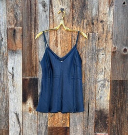 Milio Milano Milio Milano Adjustable Strap Silky Tank Top Navy Blue