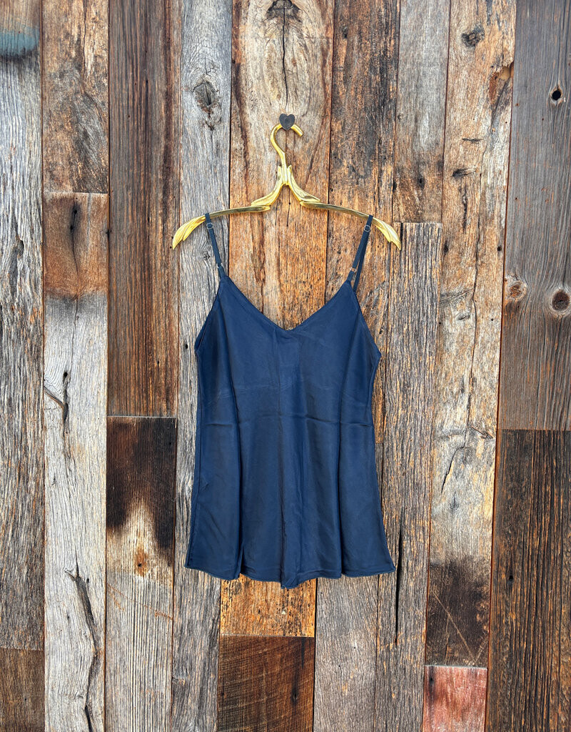 Milio Milano Milio Milano Adjustable Strap Silky Tank Top Navy Blue