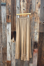 Milio Milano Milio Milano Italian Silky Viscose Elastic Waist Palazzo Pant Camel