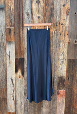 Milio Milano Milio Milano Silky/Viscose/Rayon Slip Skirt Navy Blue
