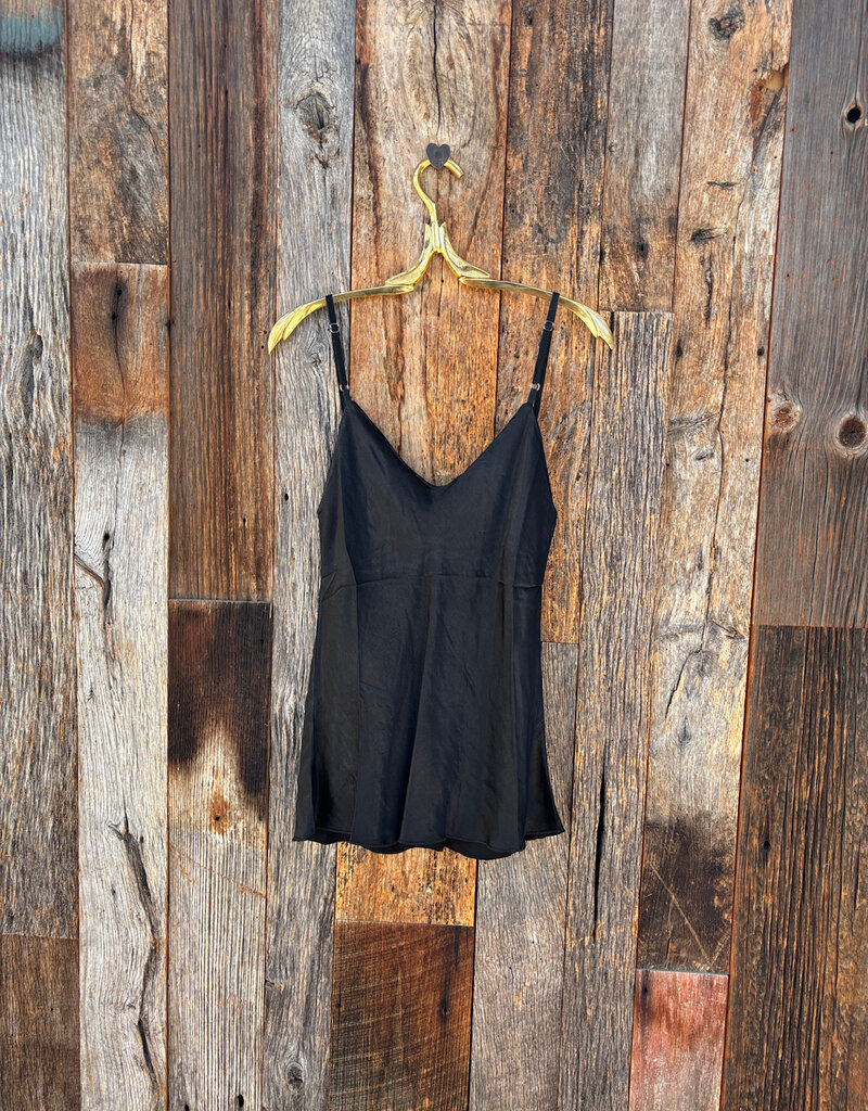 Milio Milano Milio Milano Adjustable Strap Silky Tank Top Black