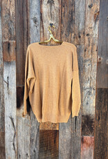Milio Milano Milio Milano Italian Viscose V-Neck Dolman Sleeve Sweater Camel
