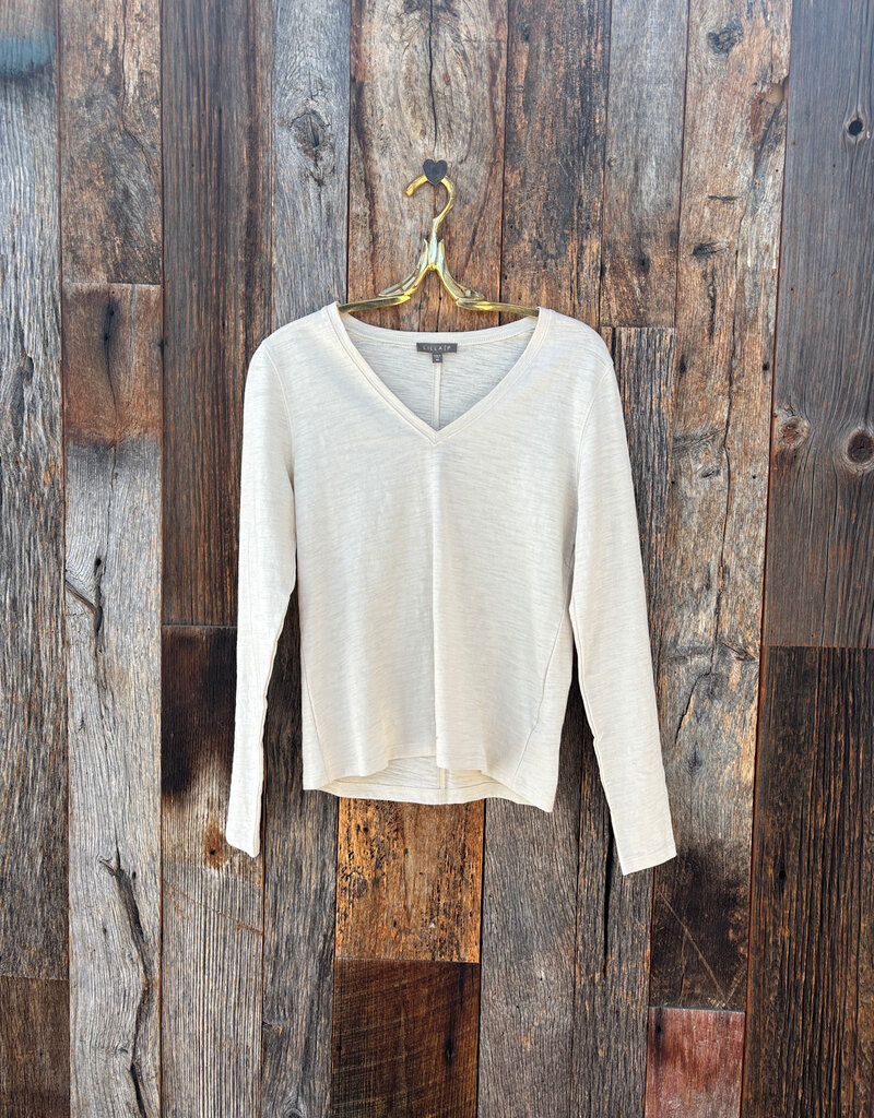 Lilla P Lilla P Long Sleeve V-Neck Stone