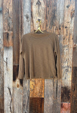 Lilla P Lilla P 3/4 Sleeve Raglan Mock Neck Truffle
