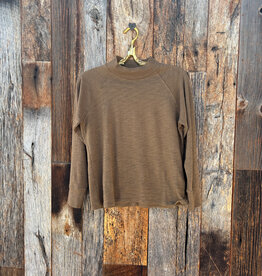 Lilla P Lilla P 3/4 Sleeve Raglan Mock Neck Truffle