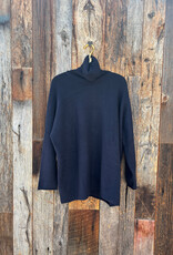 Milio Milano Milio Milano Italian Knit Casual Fit Turtleneck Top Navy