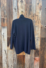 Milio Milano Milio Milano Italian Knit Casual Fit Turtleneck Top Navy