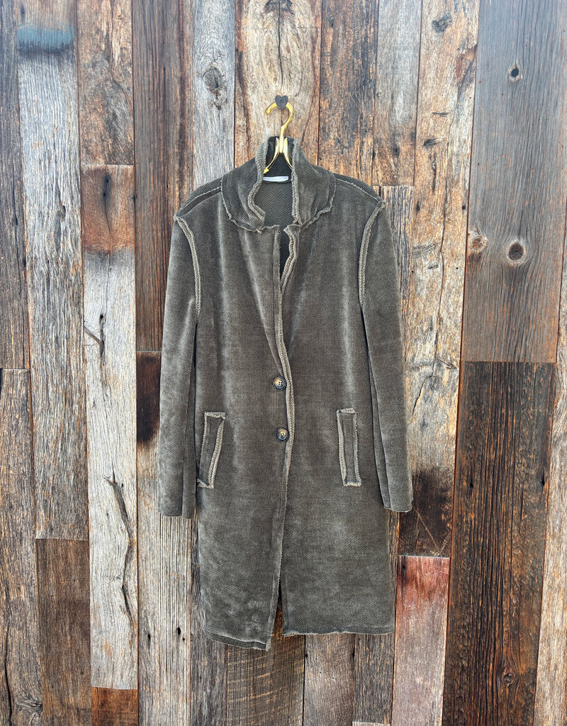 Milio Milano Milio Milano Stand Collar Corduroy Coat Army Green
