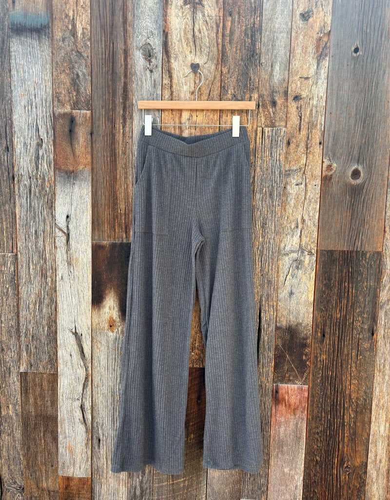 Project Social T Project Social T Shea Rib Wide Leg Pant Charcoal