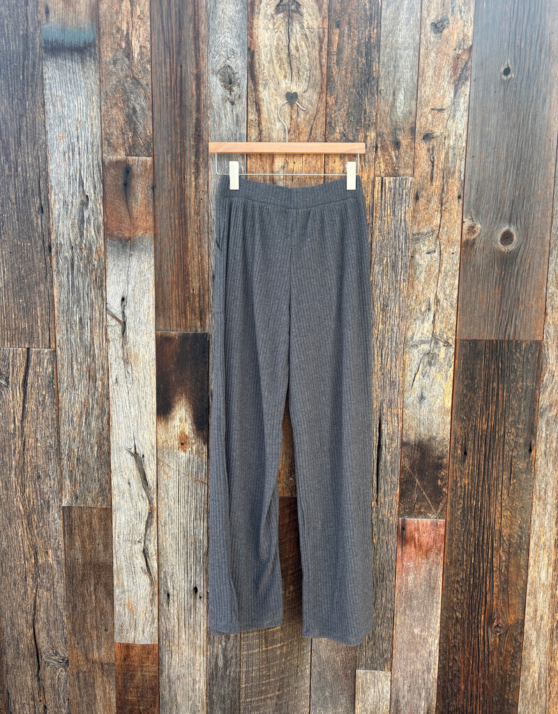 Project Social T Project Social T Shea Rib Wide Leg Pant Charcoal