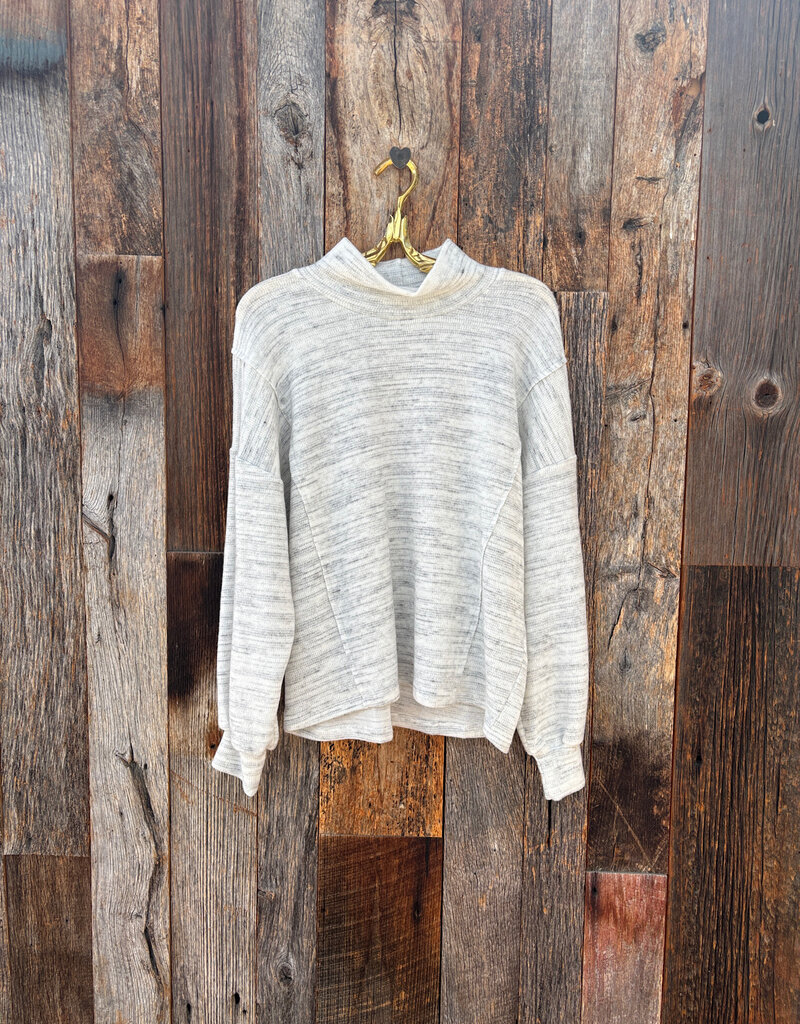 Project Social T Project Social T Another Day Seamed Mock Neck Pullover White