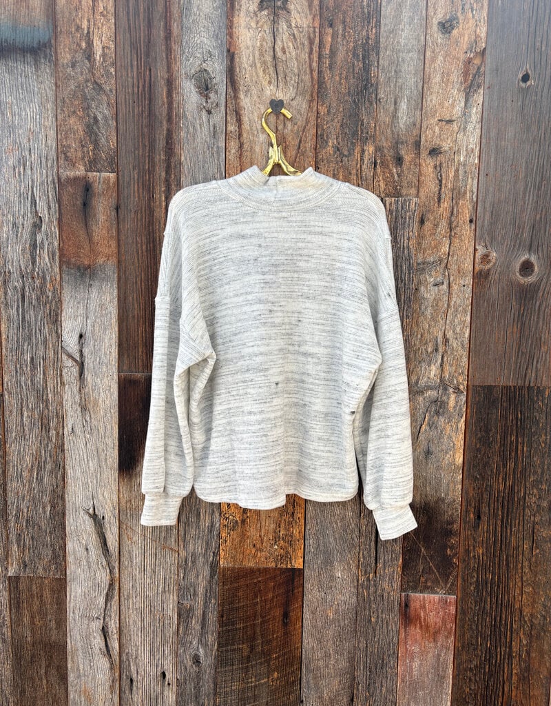 Project Social T Project Social T Another Day Seamed Mock Neck Pullover White