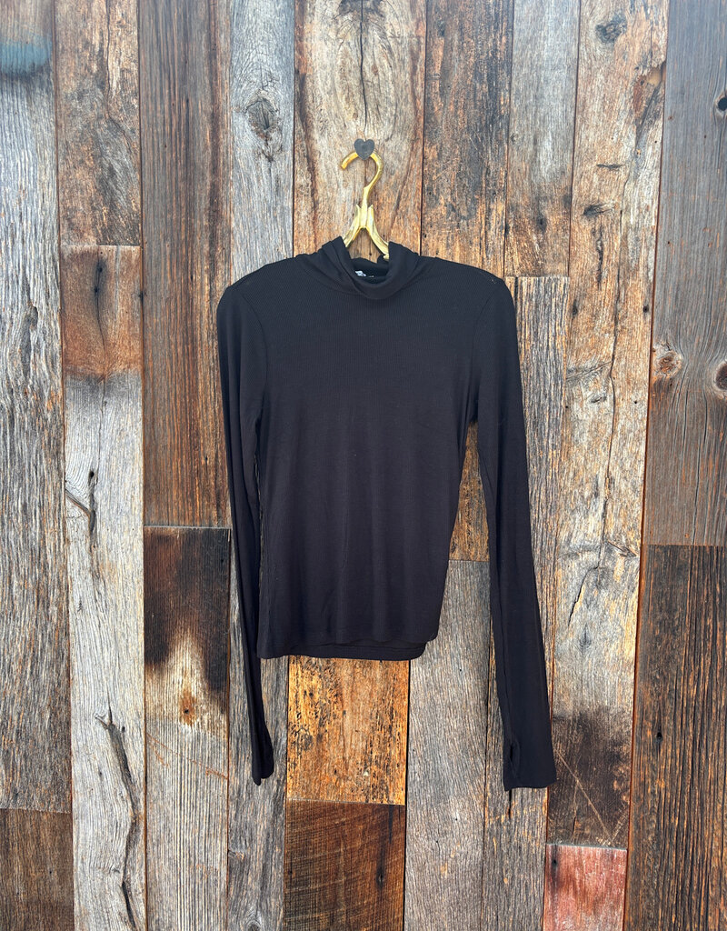 Project Social T Project Social T Olive L/S Rib Turtleneck Black