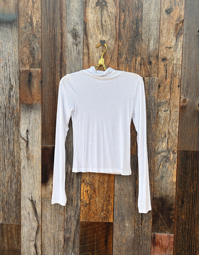 Project Social T Project Social T Olive L/S Rib Turtleneck White