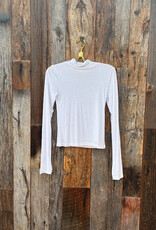 Project Social T Project Social T Olive L/S Rib Turtleneck White