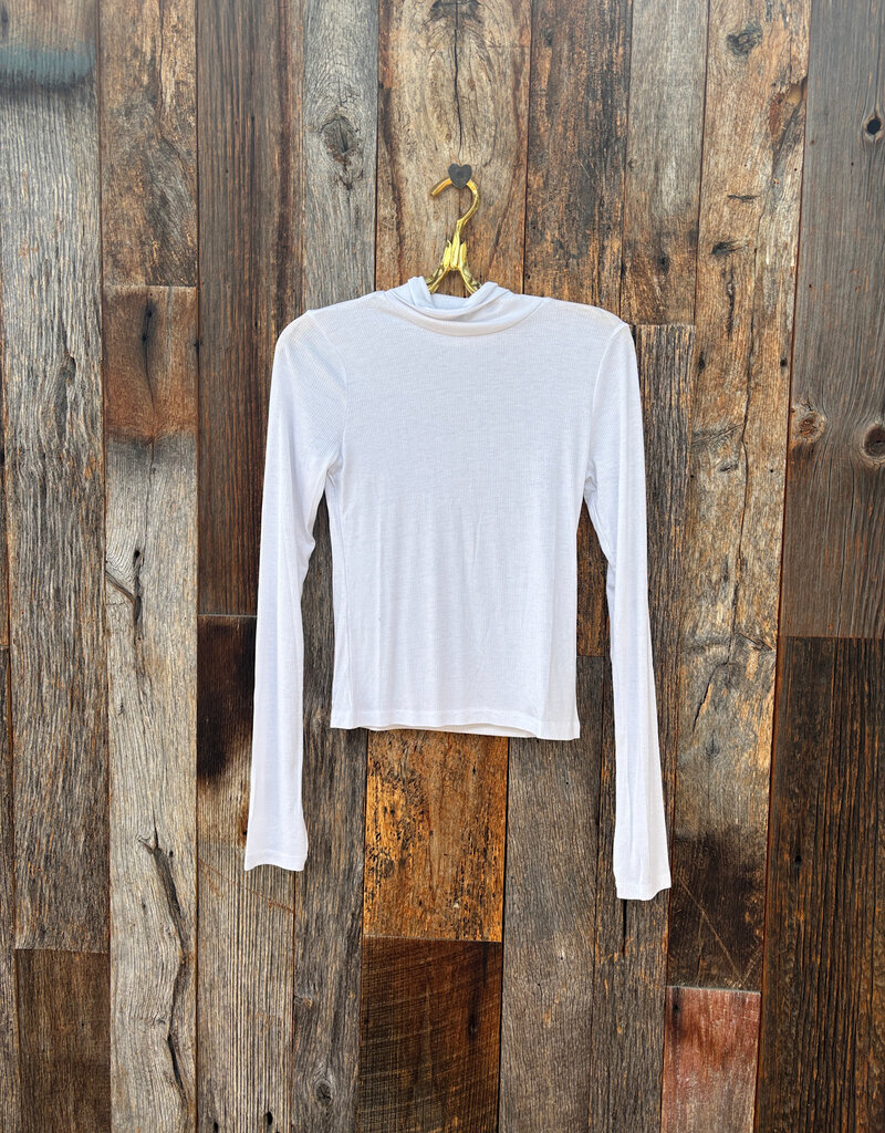 Project Social T Project Social T Olive L/S Rib Turtleneck White