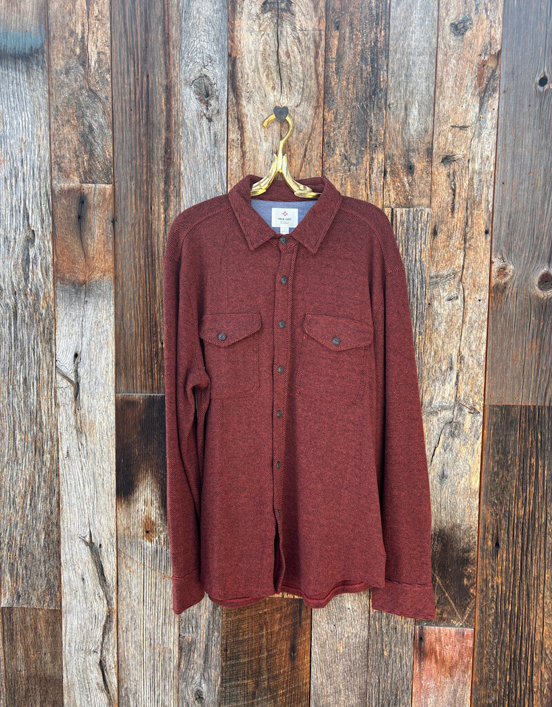 True Grit True Grit Herringbone L/S 2 Pocket Shirt Dark Red