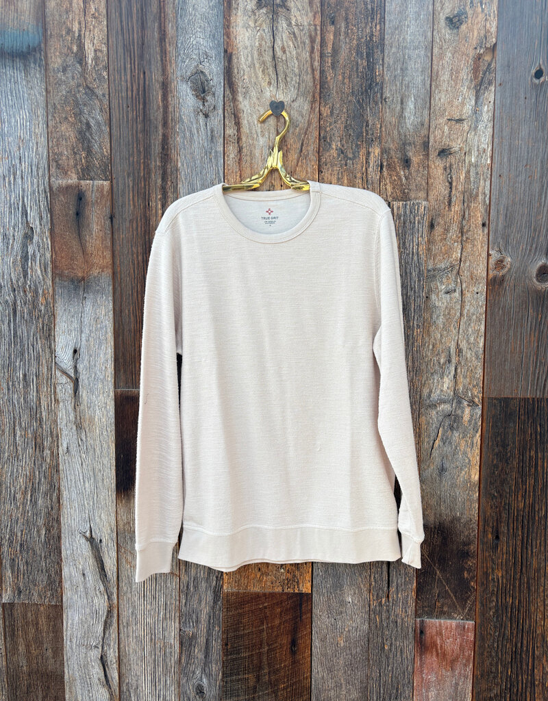 True Grit True Grit Whiskey Waffle Crew Slub Sweatshirt Oatmeal
