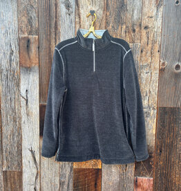 True Grit True Grit Apres Lux Chenille 1/4 Zip Pullover Charcoal