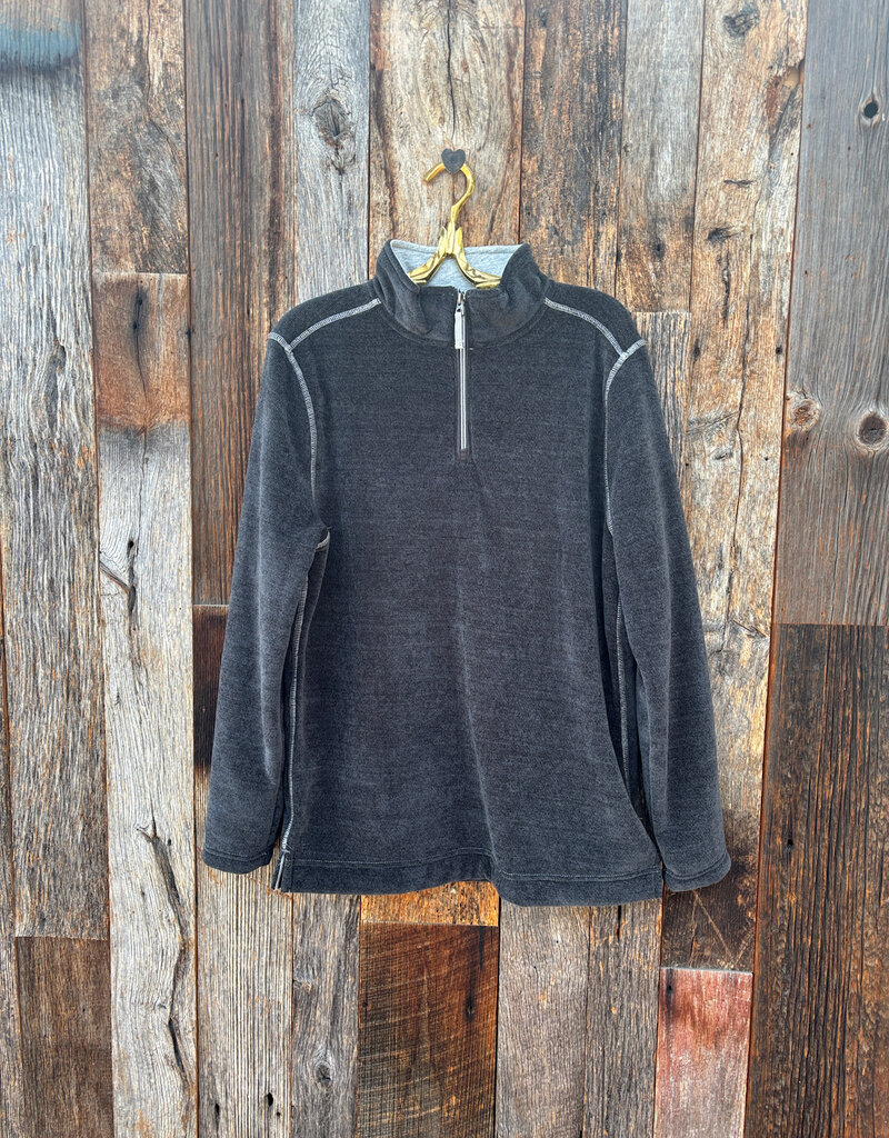 True Grit True Grit Apres Lux Chenille 1/4 Zip Pullover Charcoal