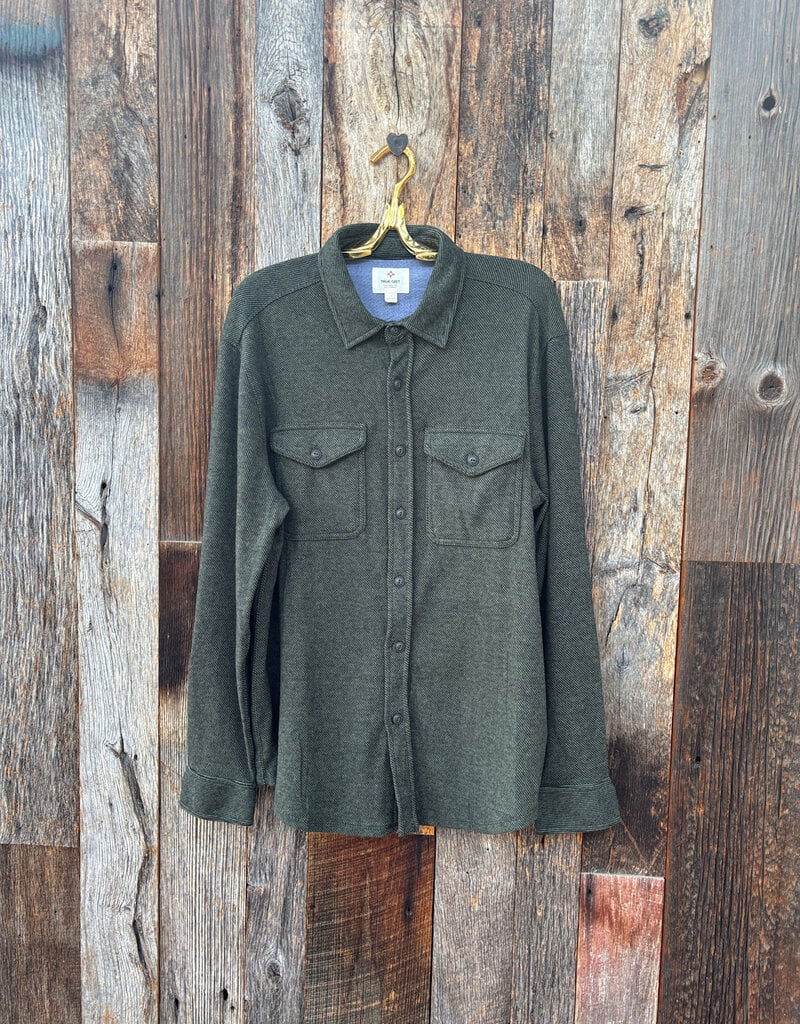 True Grit True Grit Herringbone L/S 2 Pocket Shirt Dark Green