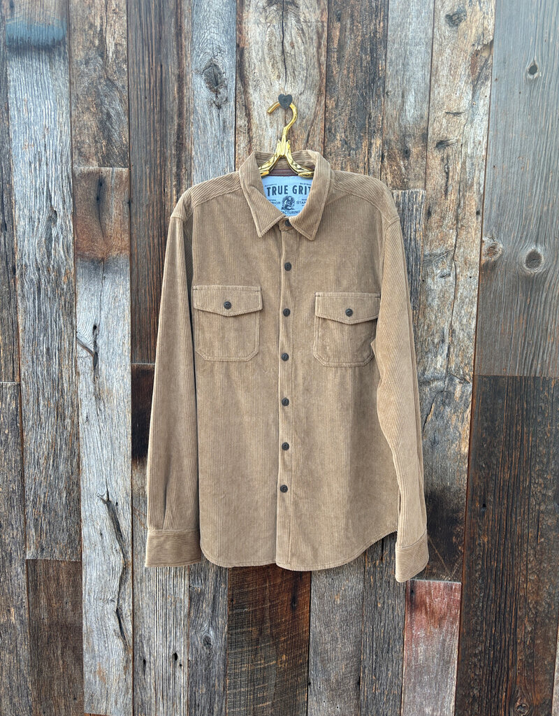 True Grit True Grit Best Stretch Cord L/S 2 Pocket Shirt Khaki