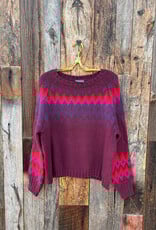 Wooden Ships Wooden Ships Jaxon Fair Isle Raglan Chunky Velvety Plum Multi