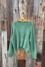 Wooden Ships Wooden Ships Aspen Cropped Chunky Cable Crew Shadle Green