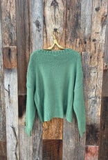 Wooden Ships Wooden Ships Aspen Cropped Chunky Cable Crew Shadle Green