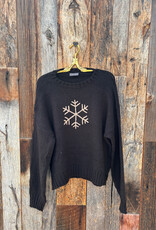 Wooden Ships Wooden Ships Snowflake Cropped Crew  Black/Latte