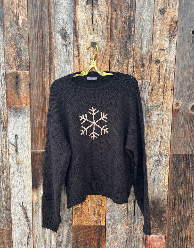 Wooden Ships Wooden Ships Snowflake Cropped Crew  Black/Latte