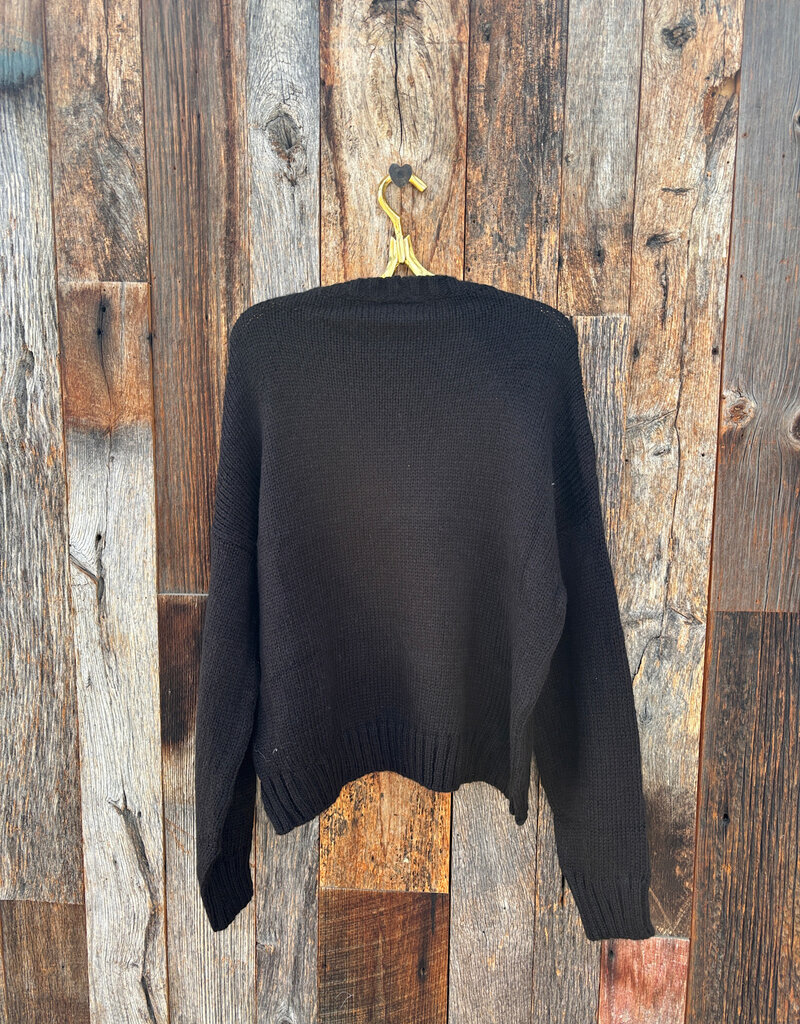 Wooden Ships Wooden Ships Snowflake Cropped Crew  Black/Latte