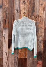 Wooden Ships Wooden Ships Mock T Neck Blue Heaven Teal Tipped