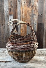 Theresa M. Beck Baskets Theresa M. Beck Baskets Assym. Willow Basket w/ Deer Antler